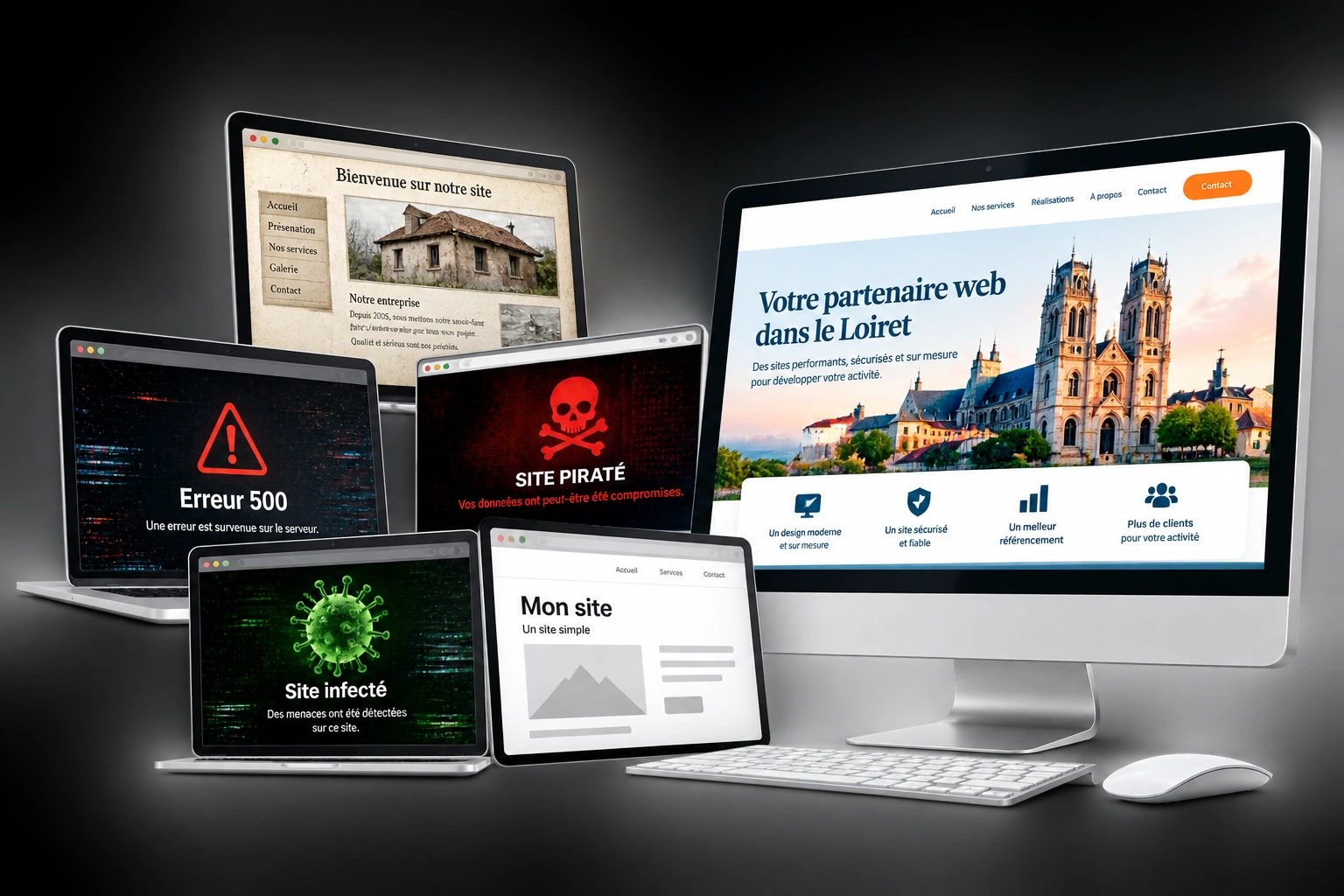 Exemples de sites internet en difficulté avant une refonte moderne et sécurisée
